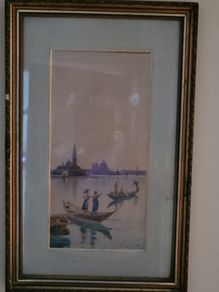Original - Umberto Ongania watercolur - Venice