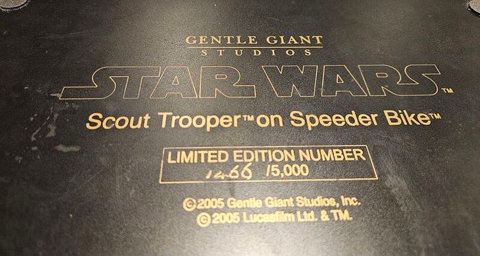 Gentle Giant Stars Wars Scout Trooper and Speeder Bike statue