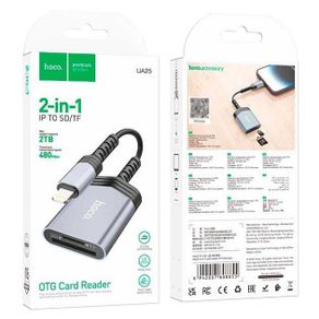 Card reader Lightning - SD, micro SD: Hoco Ua25 - Gray