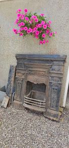 Old cast iron fireplace