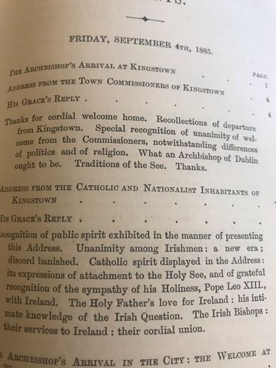 Addresses of Rev Dr Walsh Archbishop of Dublin