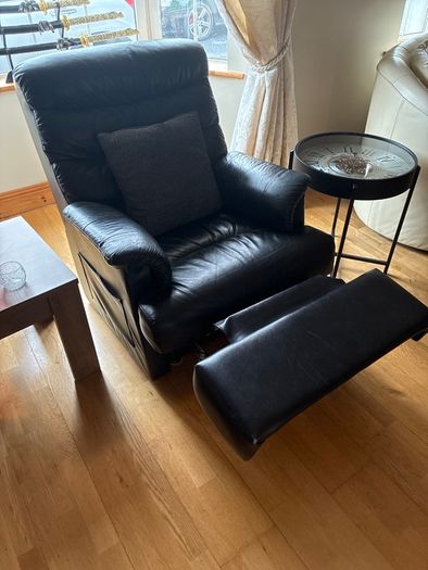 Black leather recliner