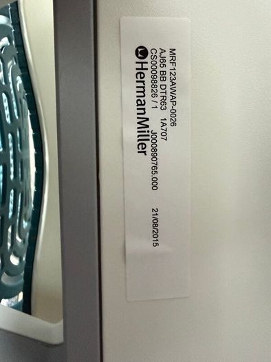 Herman Miller Mirra 2, Fully Loaded, Turquoise/White, Genuine