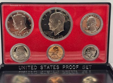 USA United States 1976 S Bicentennial Proof Coin Set Eisenhower Dollar to Penny in Original Holder with COA
