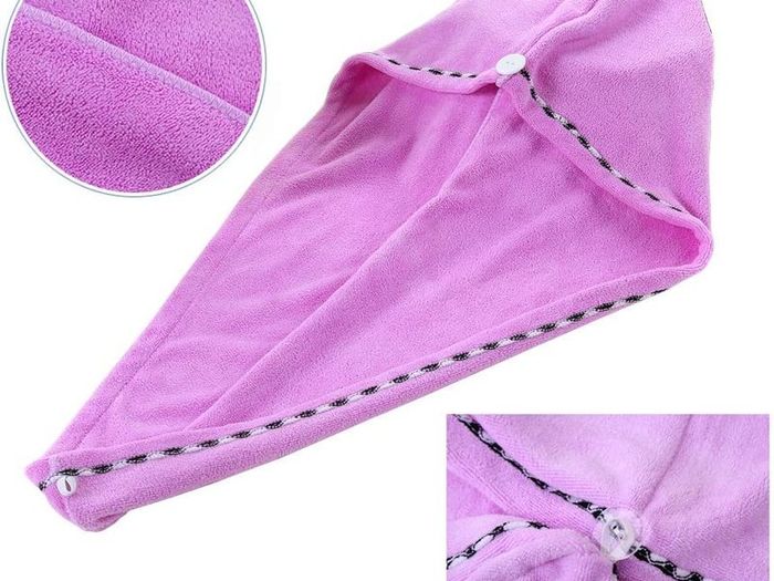 3 Pack Microfiber Hair Towel Wrap Super Absorbent Twist Turban Dry Hair Caps with Buttons Bath Loop Fasten Salon Dry Hair Hat Pink Blue Purple
