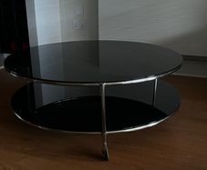 Large coffee table, black glass
