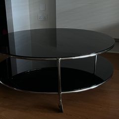 Large coffee table, black glass