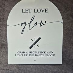 Wedding Glowstick signage
