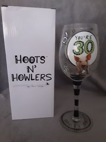 Novelty 30th Birthday Wine Glass ..  4 euro Each Glass or 3 for 10.00 euro