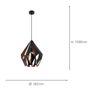 Eglo Black Copper Carlton 1 Geometric Pendant Light Ceiling Shade Image 4