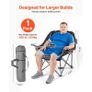 Oversized Camping Chairs, 204 kg Heavy Duty Support, Portable Padded Folding Camp Chairs with Dual Cup Holders & Wine Glass Holders, Carry Bag for Outdoor, Fishing, Black & Gray, 1 Pack Image 2