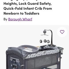 5 in 1 foldable travel cot/diaper changer/playhouse