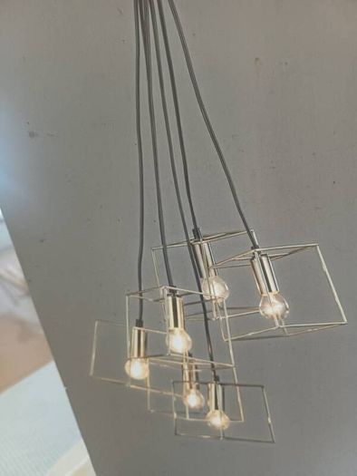 Wire Framed Pendant Cube Lights