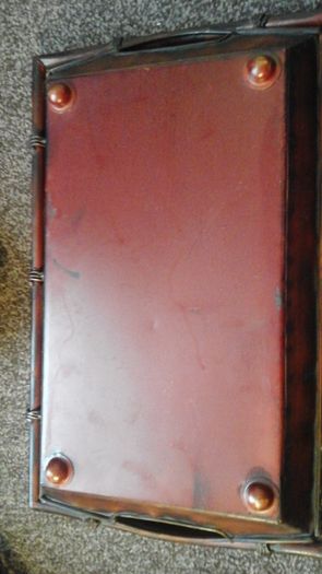 Set of 3 large vintage metal tole trays