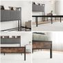 Double Bed Frames with Storage Headboard,Heavy Duty Metal Upholstered Platform Bed Frame Double Bed,Mattress Foundation Image 4