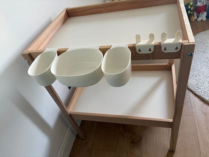 baby cot, mattress and changing table IKEA