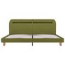 Bed Frame with LED Green Fabric 150x200 cm Image 4