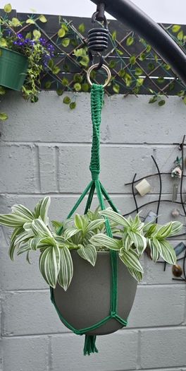 indoor plant pot and pot hanger included