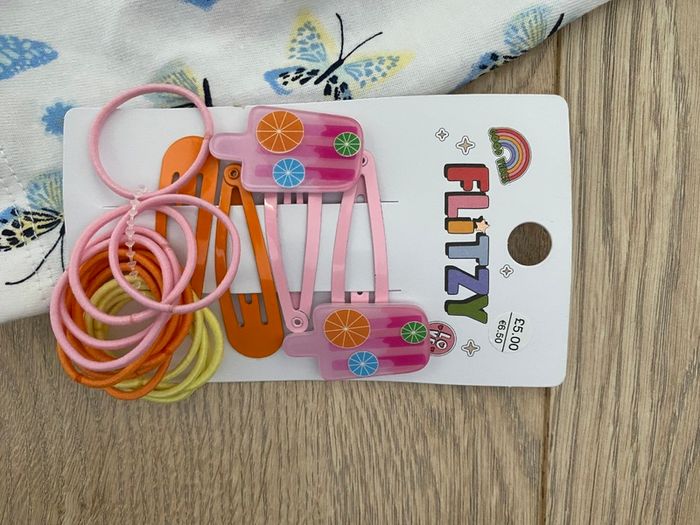 Girls dresses Lego bluey hair clips brand new