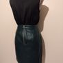 Faux Leather Paraphrase Green Skirt Image 9