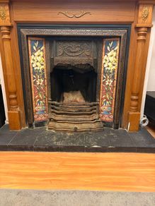 Victorian/Edwardian Tiled Fireplace & Timber Surround