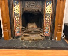 Victorian/Edwardian Tiled Fireplace & Timber Surround