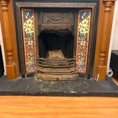 Victorian/Edwardian Tiled Fireplace & Timber Surround
