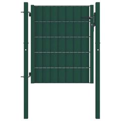 Fence Gate PVC and Steel 100x101 cm Green