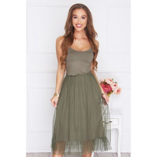 Creamy/ black/khaky/ pink  cliffon dress