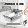 4 Pack Hotel Pans, Full Size Anti-Jam Steam Pan with Lid, 0.8mm Thick Stainless Steel Steam Table Pan, 4-Inch Deep Commercial Table Pan, Catering Storage Food Pan, for Industrial & Scientific Image 3