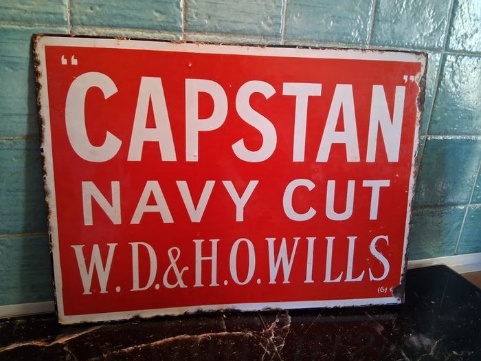 Rare Will's early doublesided enamel sign, flanged