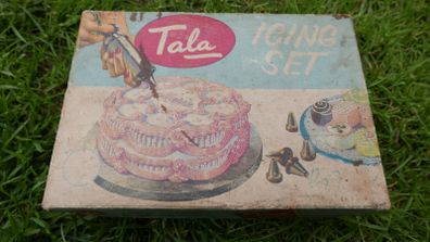 Vintage Tala icing tube with attachments c 1950s England preowned in the original box with instructions.