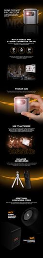 Smart LED Mini Smart DLP Full HD Projector Portable Wifi Bluetooth LED Battery Home Beamer