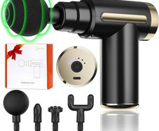 FREE EXPRESS SHIPPING Mini Massage Gun Deep Tissue,6 Speeds Cordless Handheld Muscle Massager with 4 Heads 1800mAh Battery & Type-C Charging, Super Quiet Chargeable Device Pain Relief,