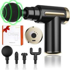 FREE EXPRESS SHIPPING Mini Massage Gun Deep Tissue,6 Speeds Cordless Handheld Muscle Massager with 4 Heads 1800mAh Battery & Type-C Charging, Super Quiet Chargeable Device Pain Relief,