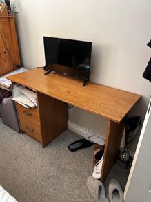 Wooden desk with drawers