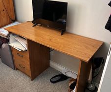 Wooden desk with drawers