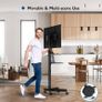 NEW SALE | Mobile TV Stand on Wheels for 23-60 inch Plasma/LCD/LED TVs, Portable TV Stand with Laptop Shelf, Height Adjustable Wheeled Rolling TV Cart Image 2