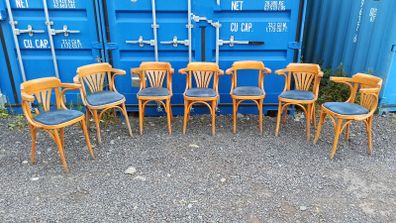 Vintage Thonet style bentwood armchairs  for restoration  7 chairs in total