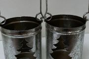 2 Good Quality Silver Christmas Tea Light holders