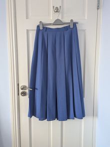 Vintage 1980/90s Wool Mix Blue Maxi Skirt Size 12