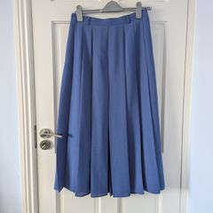 Vintage 1980/90s Wool Mix Blue Maxi Skirt Size 12
