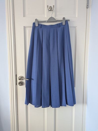 Vintage 1980/90s Wool Mix Blue Maxi Skirt Size 12