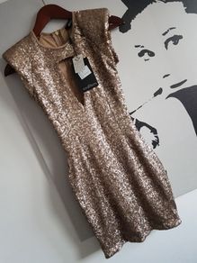 MISSGUIDED Gold Luxury Sequin Dress