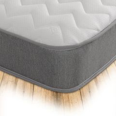 Beds Kingsize Mattress with Springs & Memory Foam - Grey Zig Zag Model. 8 Inch Budget Mattress, Soft, 150x200cm