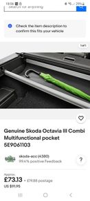 Skoda Octavia Multifunction Pocket