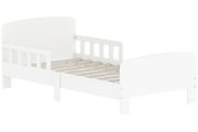 Toddler Bed, Kids Bed Frame with Safety Side Rails, Kids Bedroom Furniture for Ages 3-8 Years, White