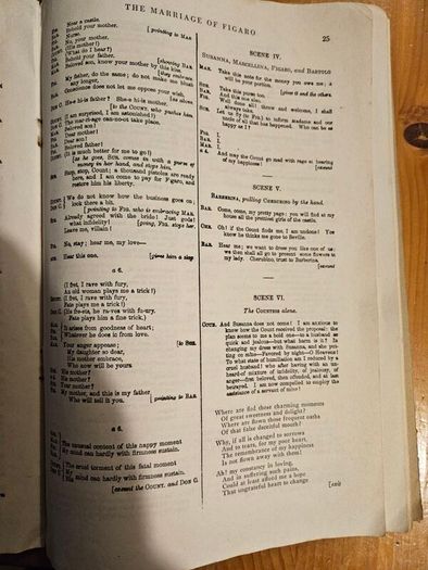 Official Libretto. The Original Italian, French And German Libretto With A Correct English Translation.  Le Nozzedi Figaro. In Good Condition.  See Photos For Same.