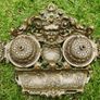 Antique Ornate Brass Double Inkwell Desk Stand Image 7