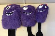 Purple Happy Monster Golf Head Cover Set